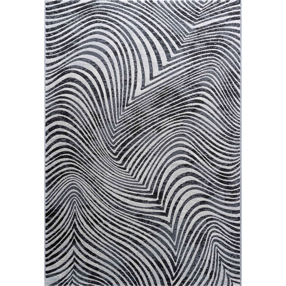 Galleria Carved Striped 63738 7696 Rugs in Grey