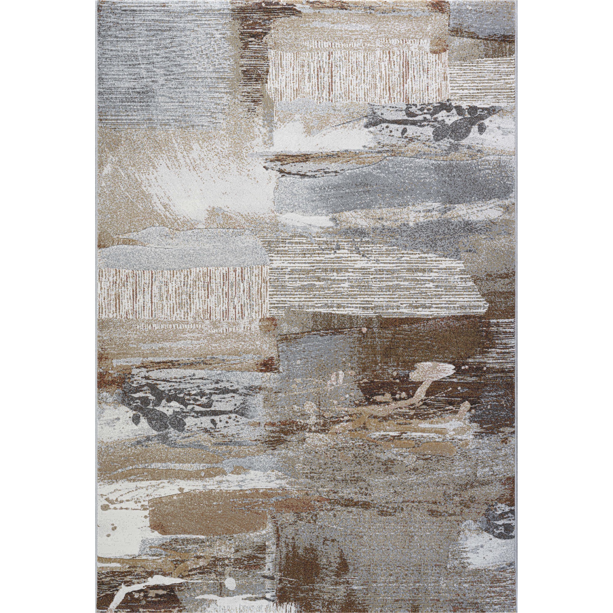 Galleria Modern Abstract Textured Rug 63813 9248 In Brown