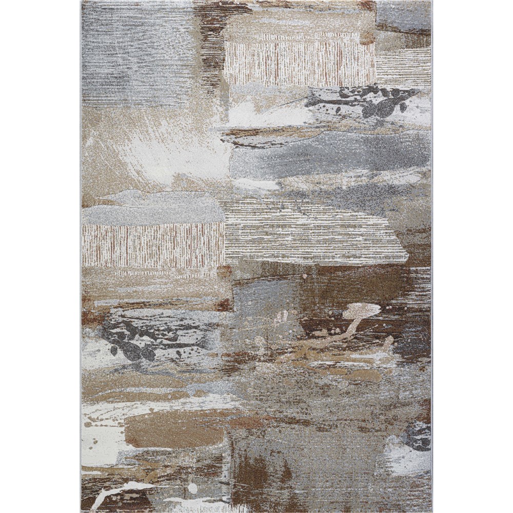 Galleria Modern Abstract Textured Rug 63813 9248 in Brown