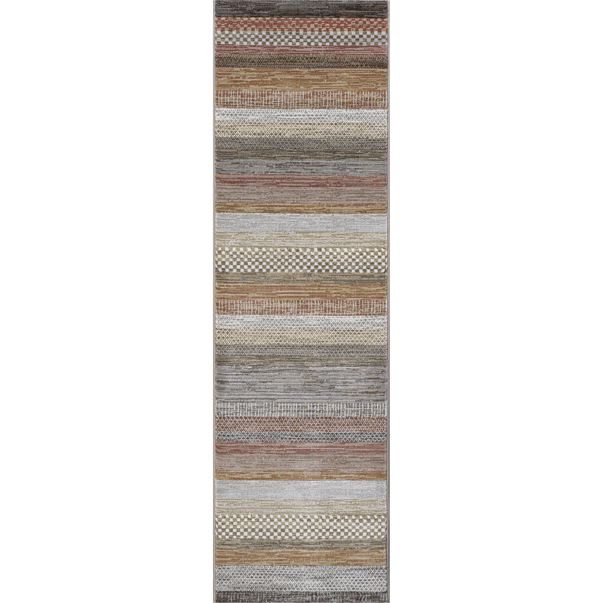 Multicolour Woven Geometric Runner Rug Topaz