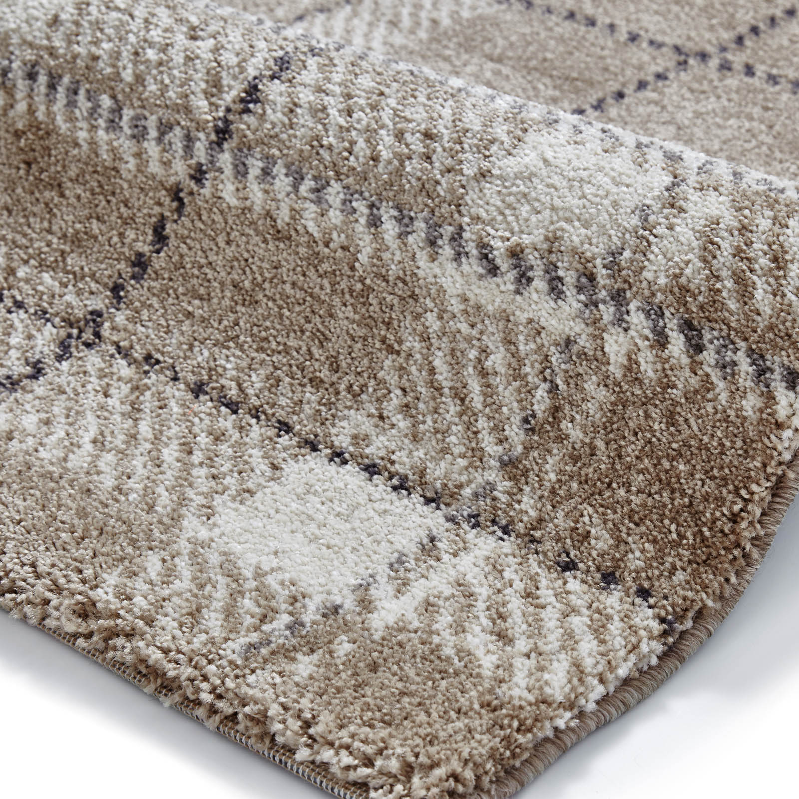 beige check rug