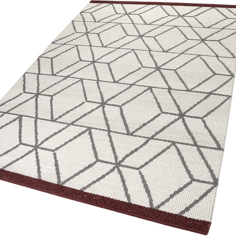 Hexagon Rugs 7703 01 by Esprit in Ivory and Rust buy online from the