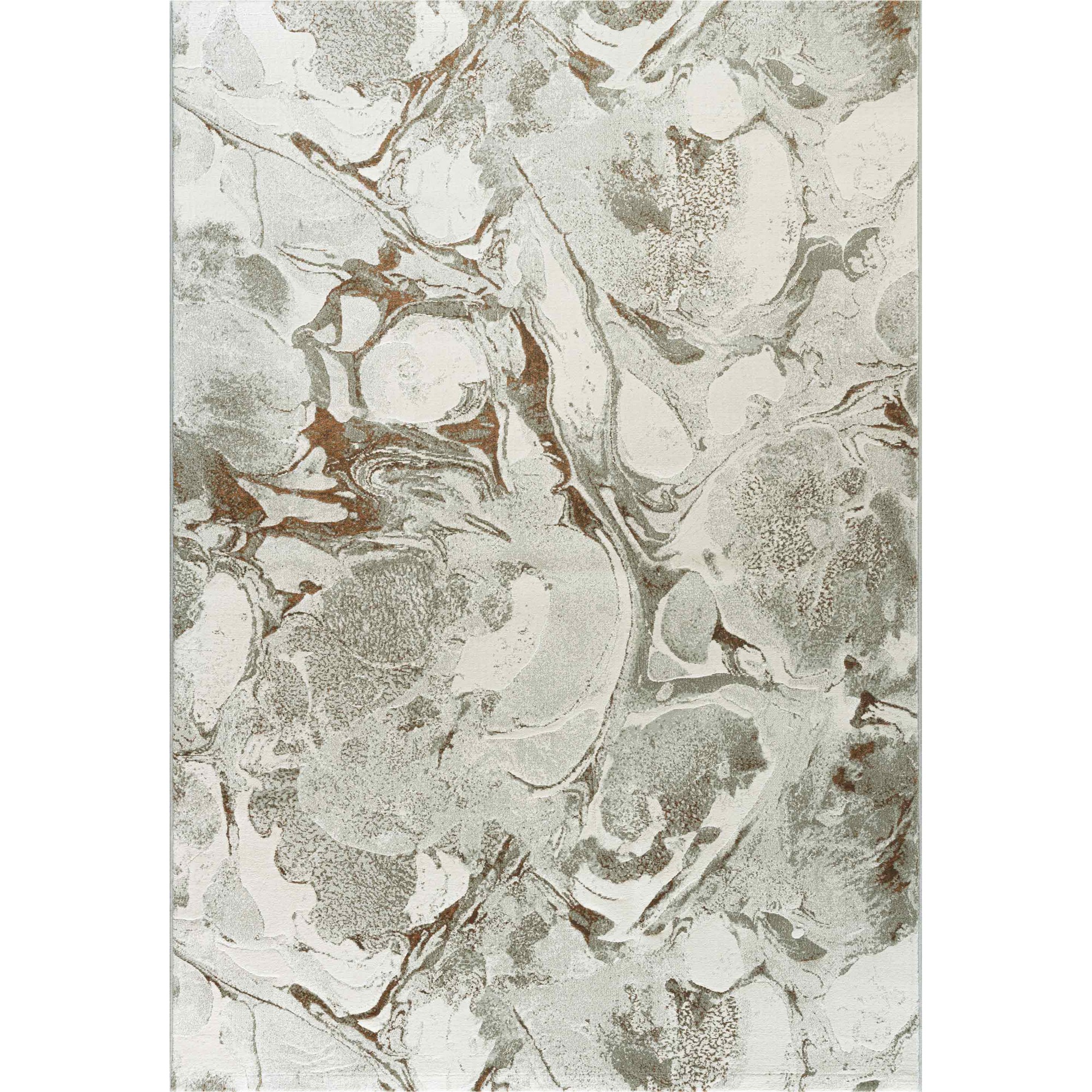 Quartz Modern Abstract Rugs 83016 6111 In Rust Orange