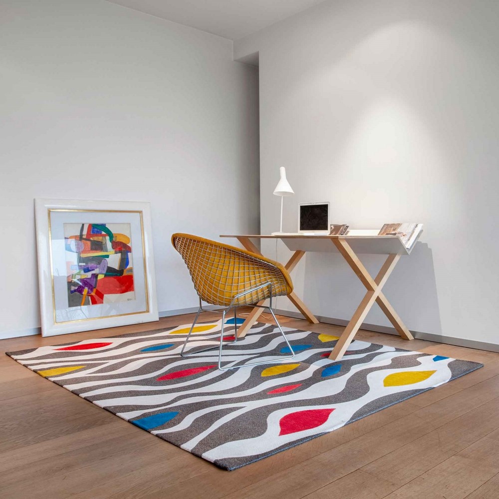 Louis De Poortere Designer Abstract Volute Rugs in 9224 Scroll