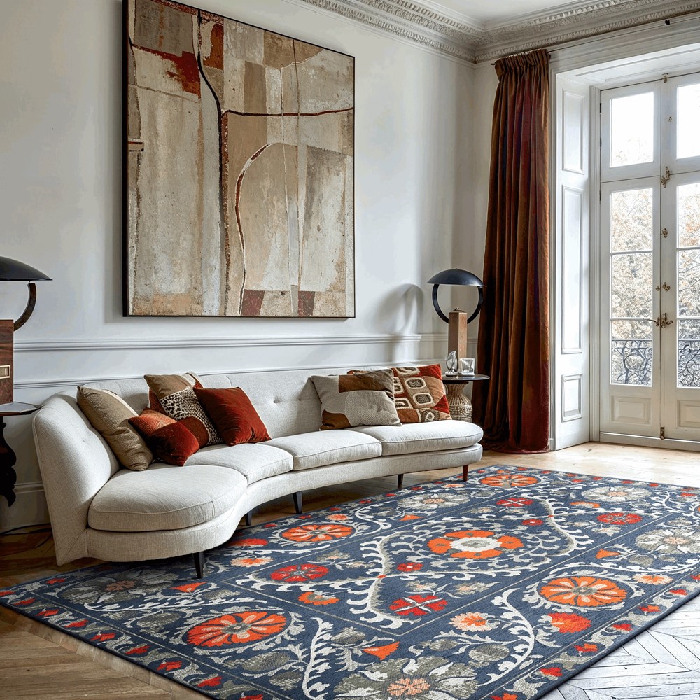 Louis De Poortere Antiquarian Suzani Rugs 9730 in Nordic