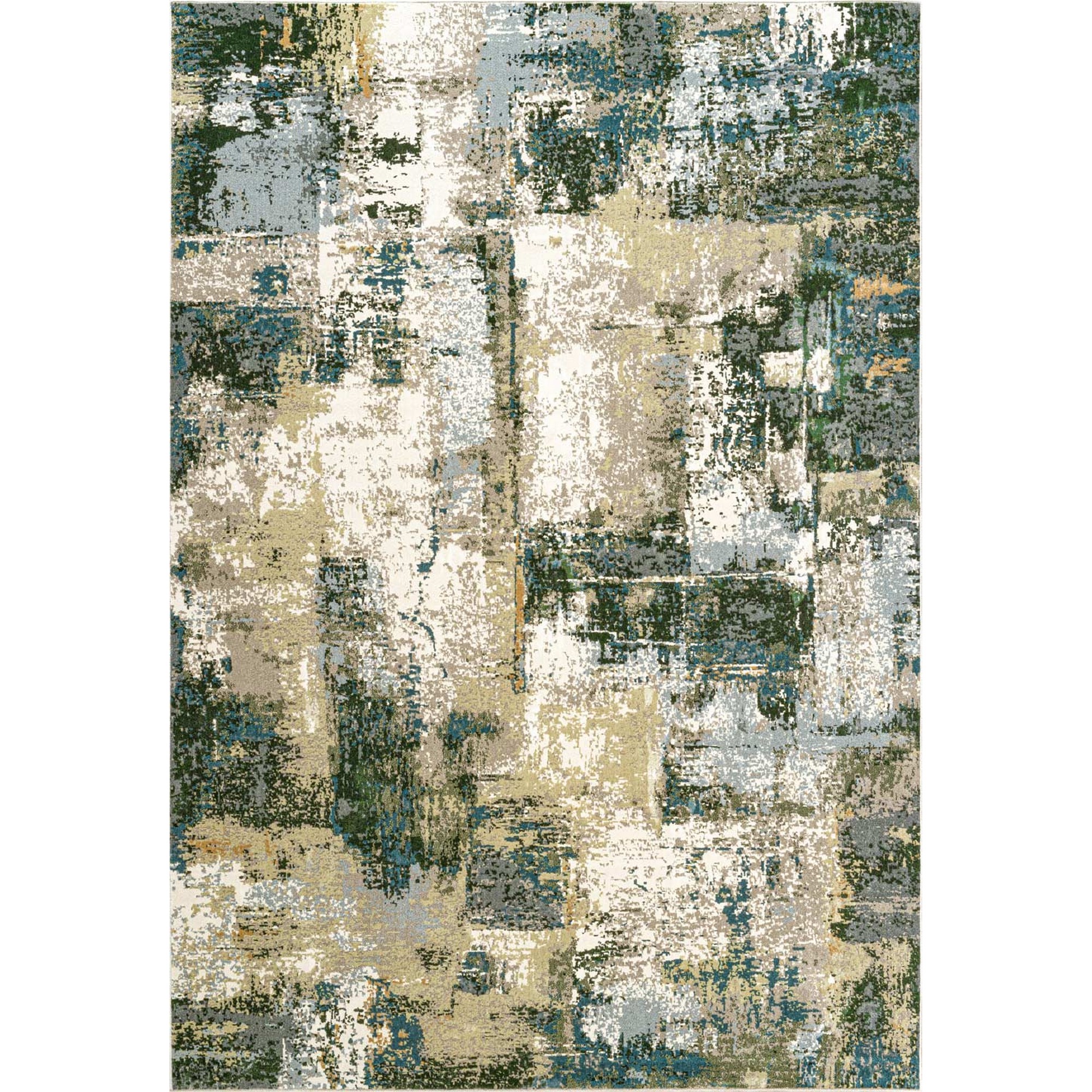 Paprika 97802 2262 Modern Abstract Distressed Rugs In Teal Green