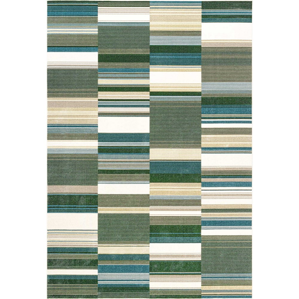 Paprika 97806 9262 Modern Geometric Striped Rugs in Green