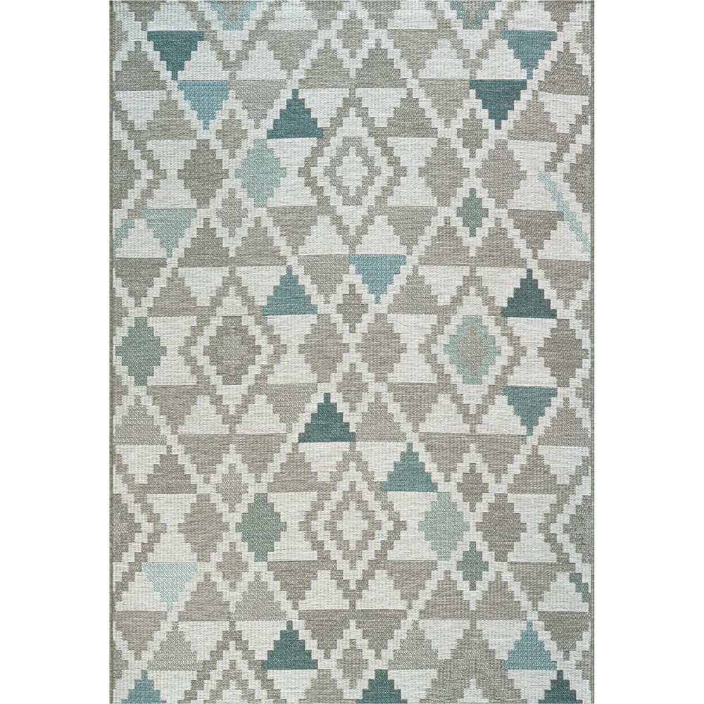 Brighton Flatweave Indoor Outdoor Rugs 98053 5042 in Grey Blue