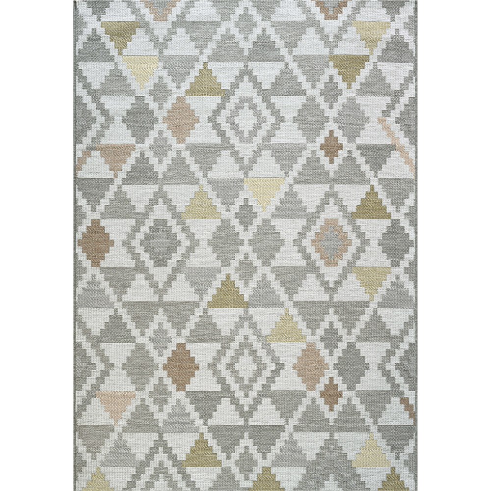 Brighton Flatweave Indoor Outdoor Rugs 98053 8027 in Grey Yellow