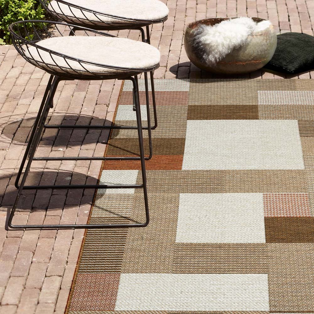 Brighton Geometric Flatweave Indoor Outdoor Rugs 98064 8032 in Orange