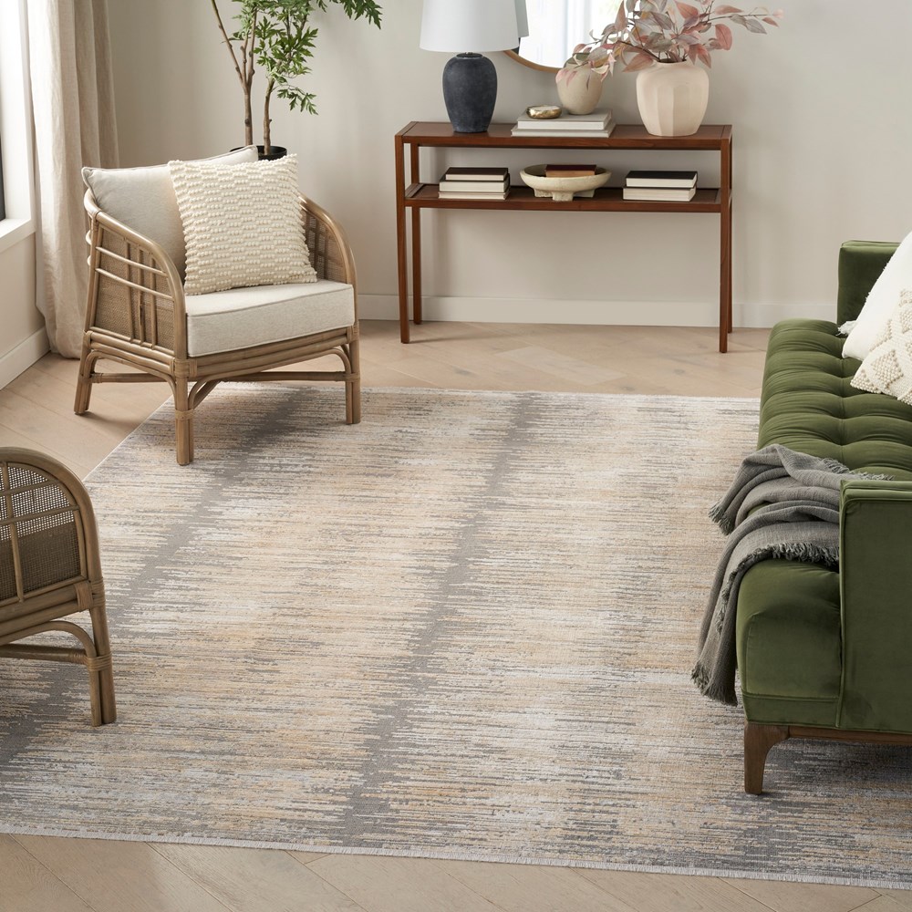 Abstract Hues ABH03 Rugs by Nourison in Grey Gold