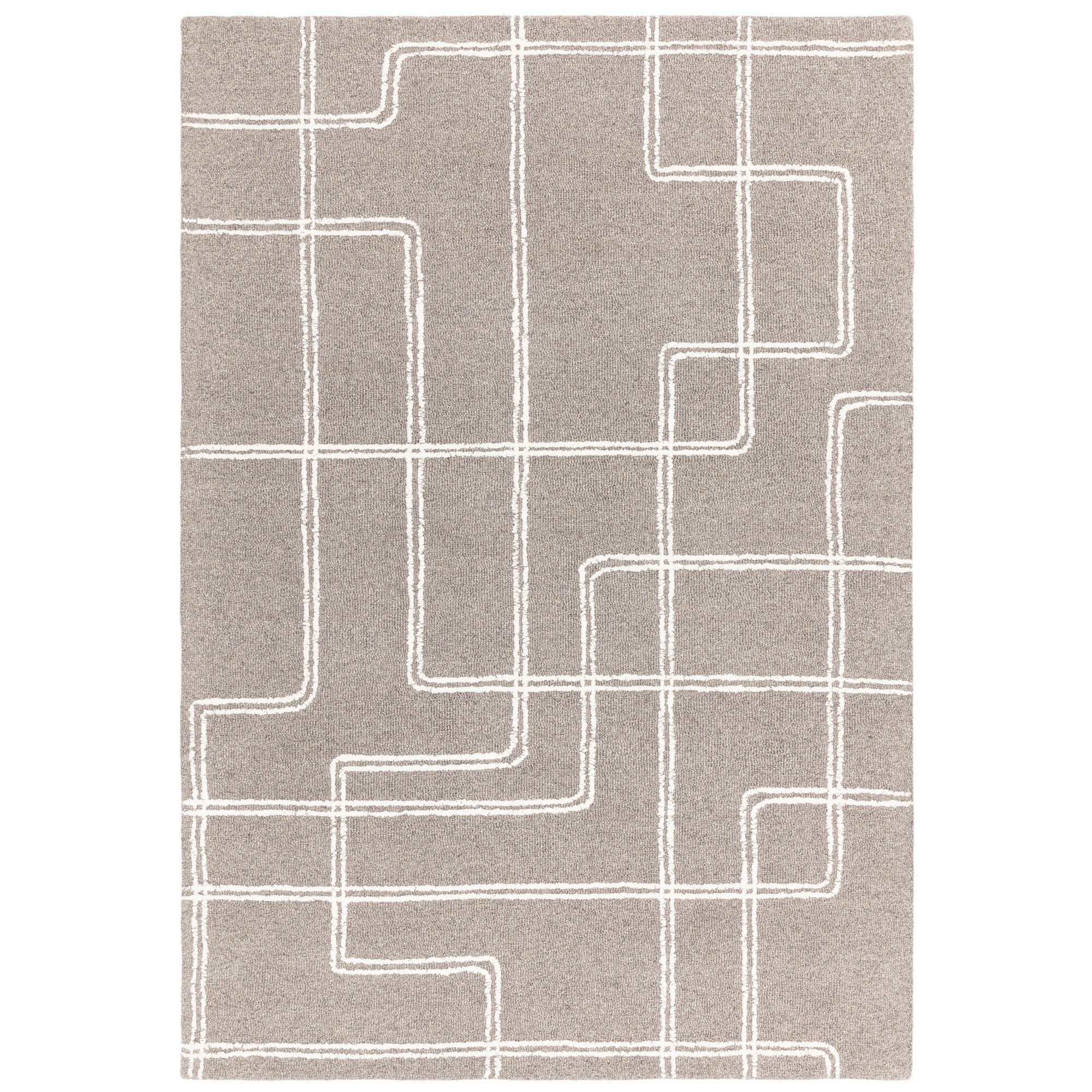 Ada Modern Boho Geometric Wool Rugs In Grey