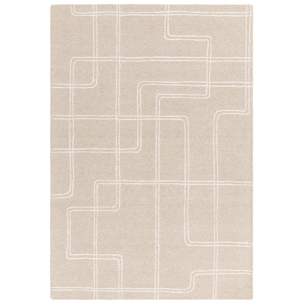 Ada Modern Boho Geometric Wool Rugs in Sand