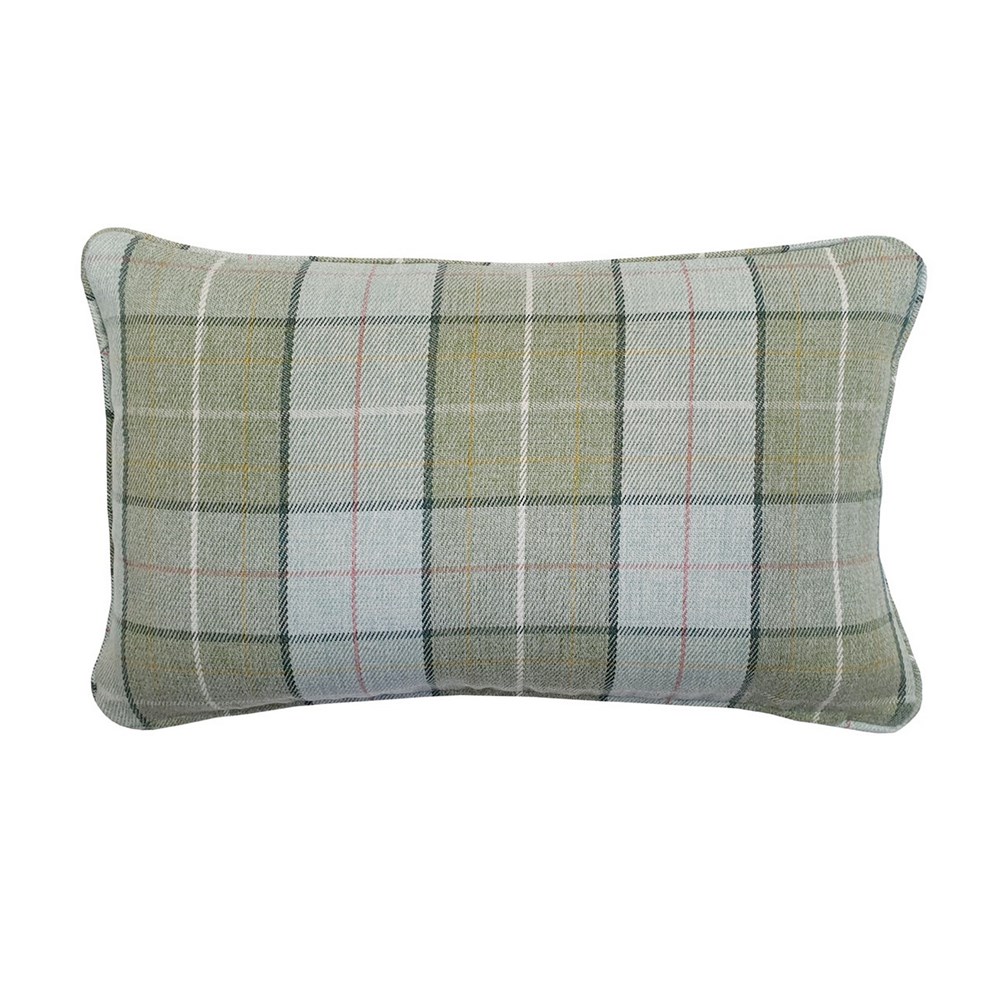 Alfriston Check Bolster Cushion by Laura Ashley in Sage Green buy ...