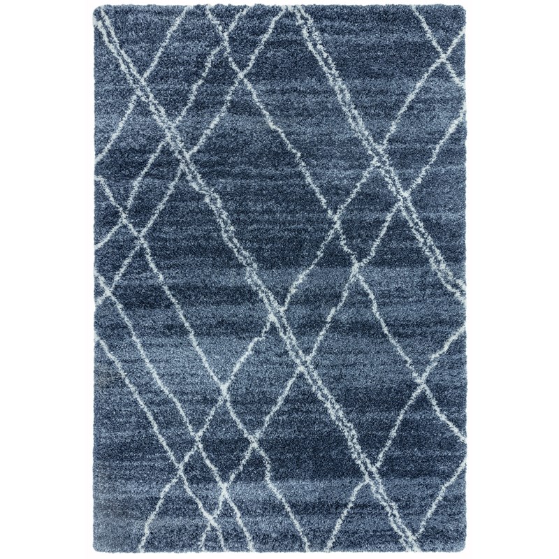 Alto Moroccan Boho Scandi Rugs in AL01 Blue Cream buy online from the ...