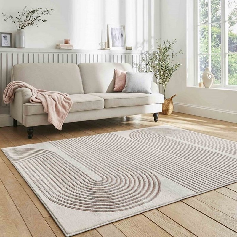 Apollo 2683 Modern Art Deco Geometric Rugs in Grey Rose Pink buy online ...