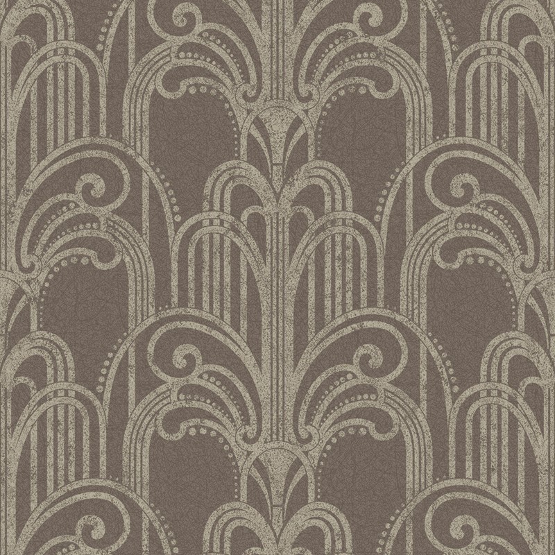 Graham Brown Art Deco Gold and Pearl Wallpaper