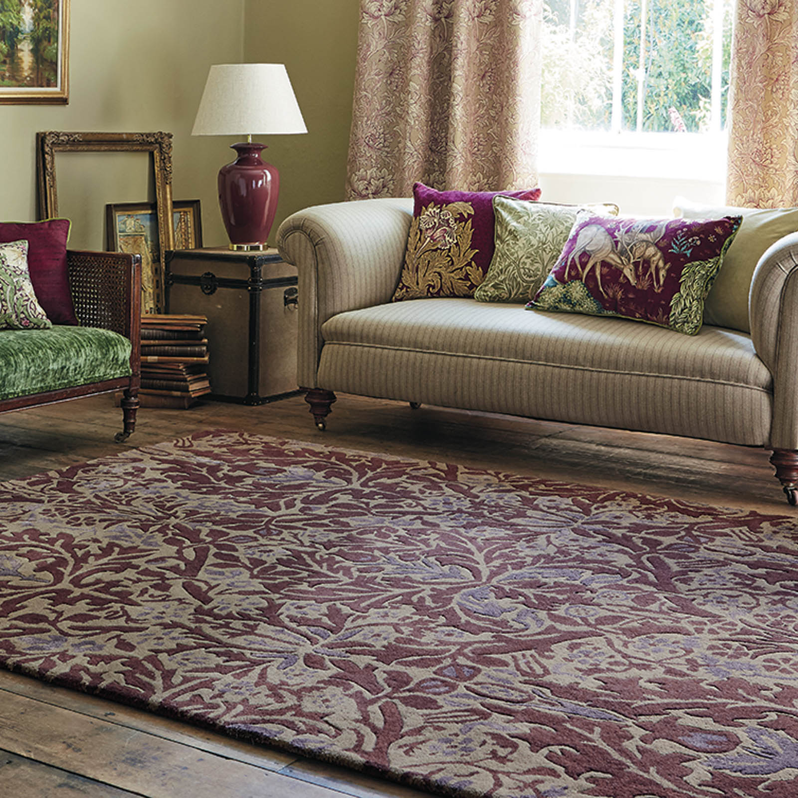 Autumn Flowers Rugs 27500 in Plum by William Morris Free UK Delivery