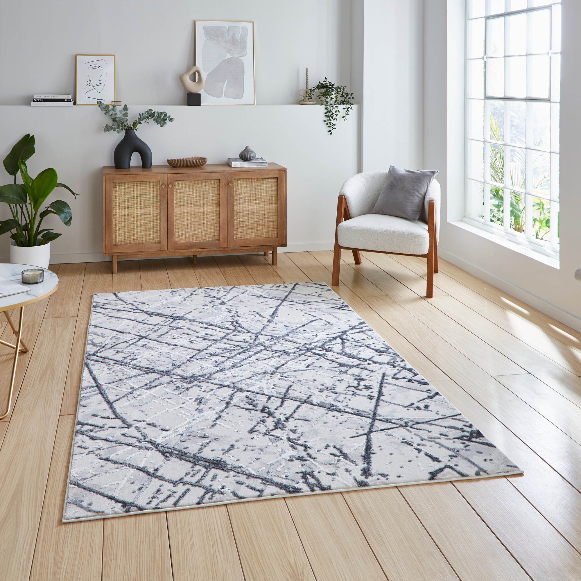 Artemis B8403a Modern Abstract Rugs In Silver Grey