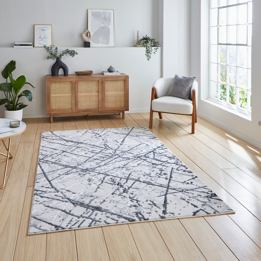 Artemis B8403A Modern Abstract Rugs in Silver Grey