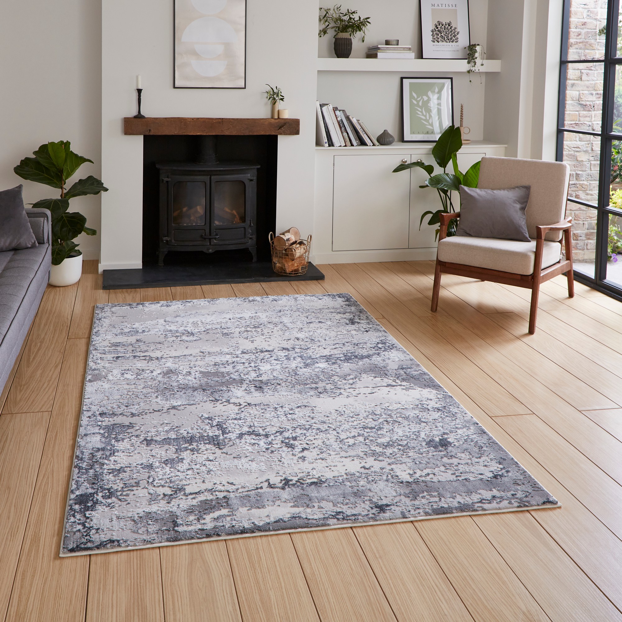 Artemis B9289a Modern Abstract Textured Rugs In Grey