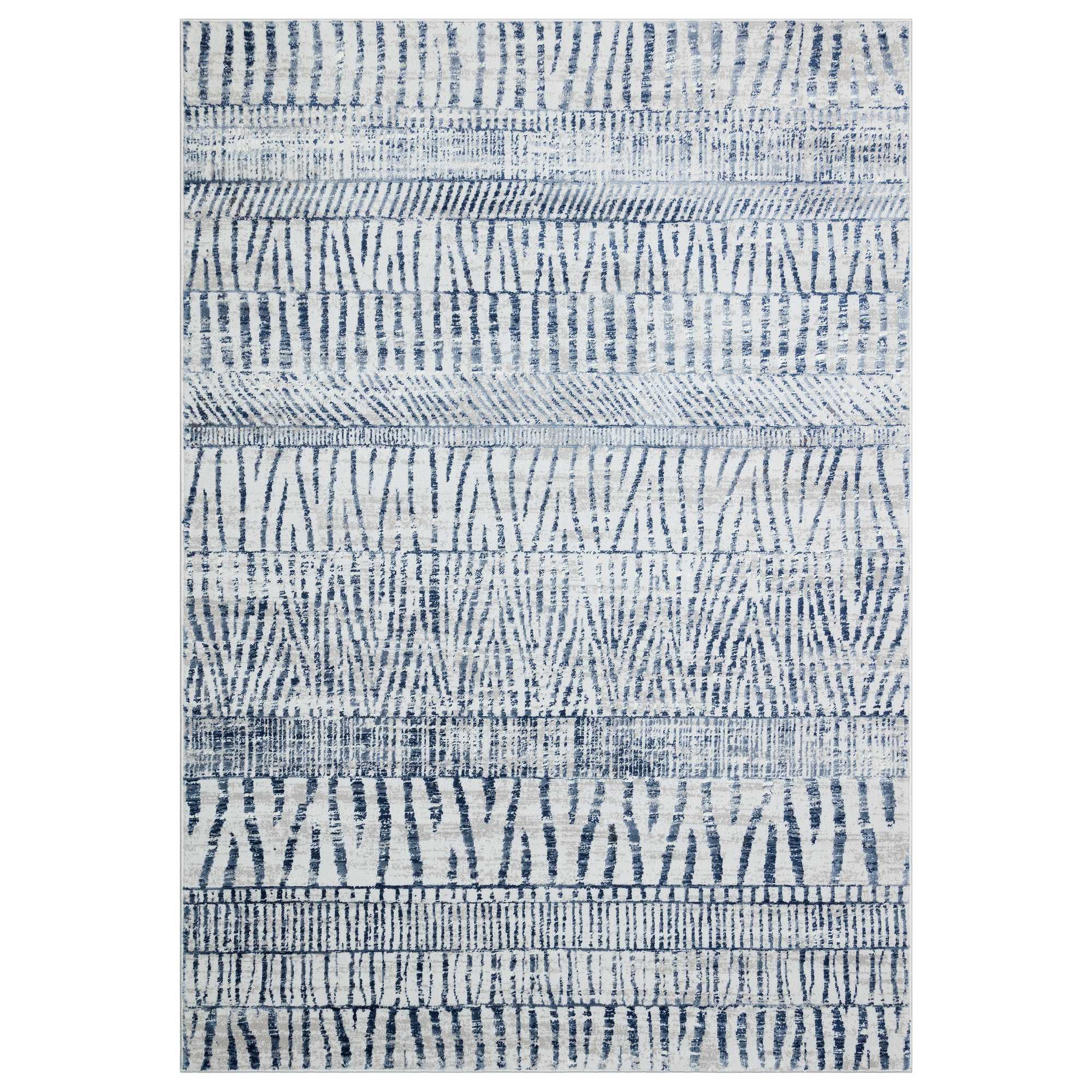 Modern Bazaro Tribal Rugs By Concept Loom Baz03 In Natural Blue