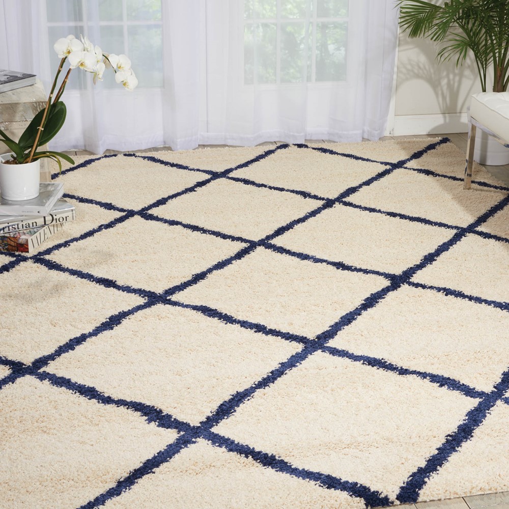 Brisbane Rugs BRI03 in Ivory and Blue buy online from the rug seller uk