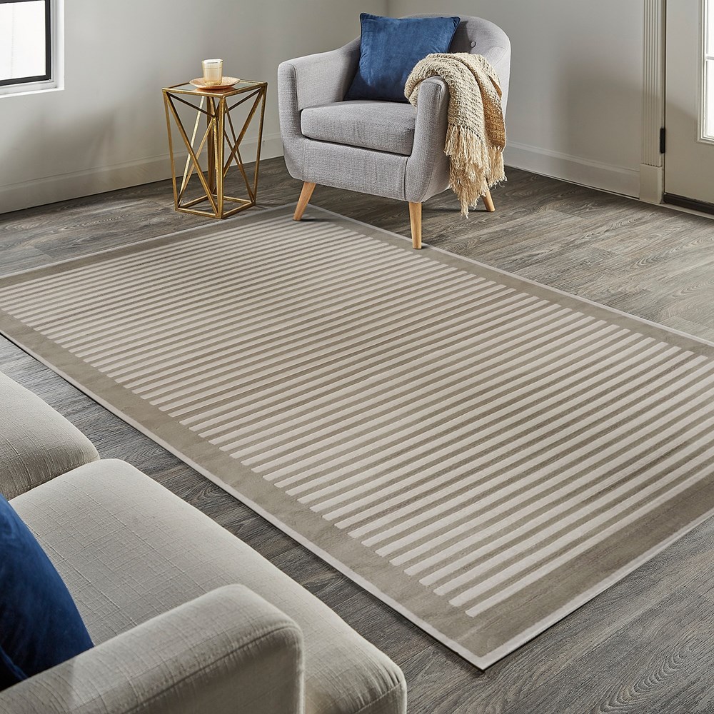 Origins Belgrade Striped Border Rug in Natural