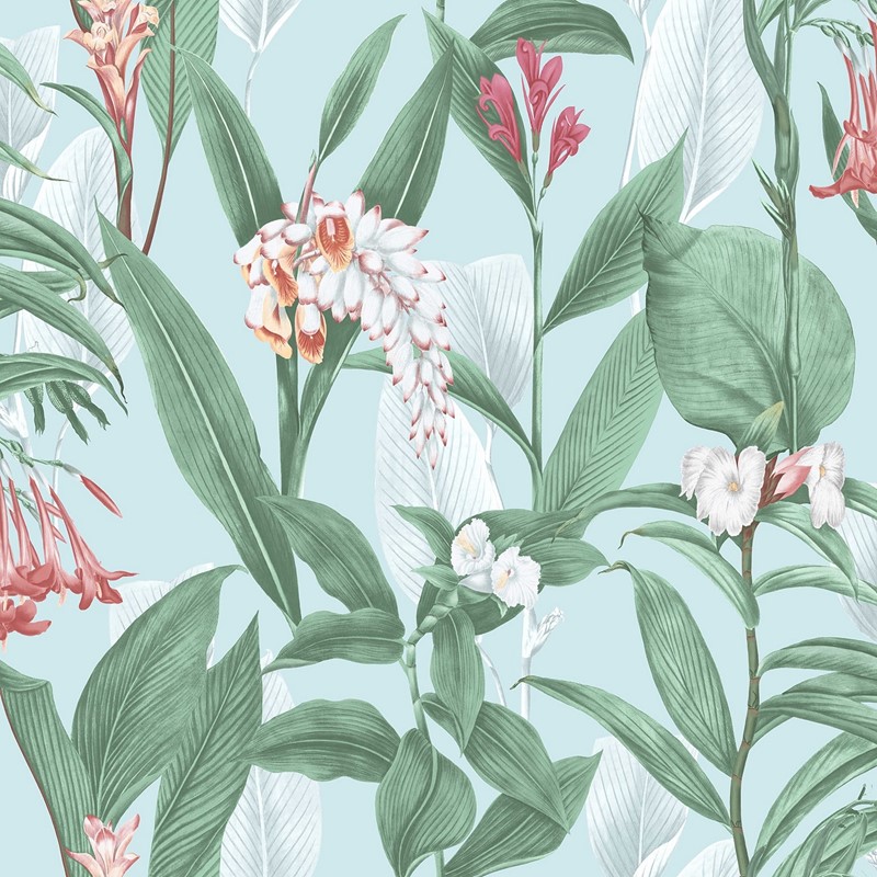 Botanical Wallpaper 103800 by Graham & Brown in Duck Egg Blue buy ...