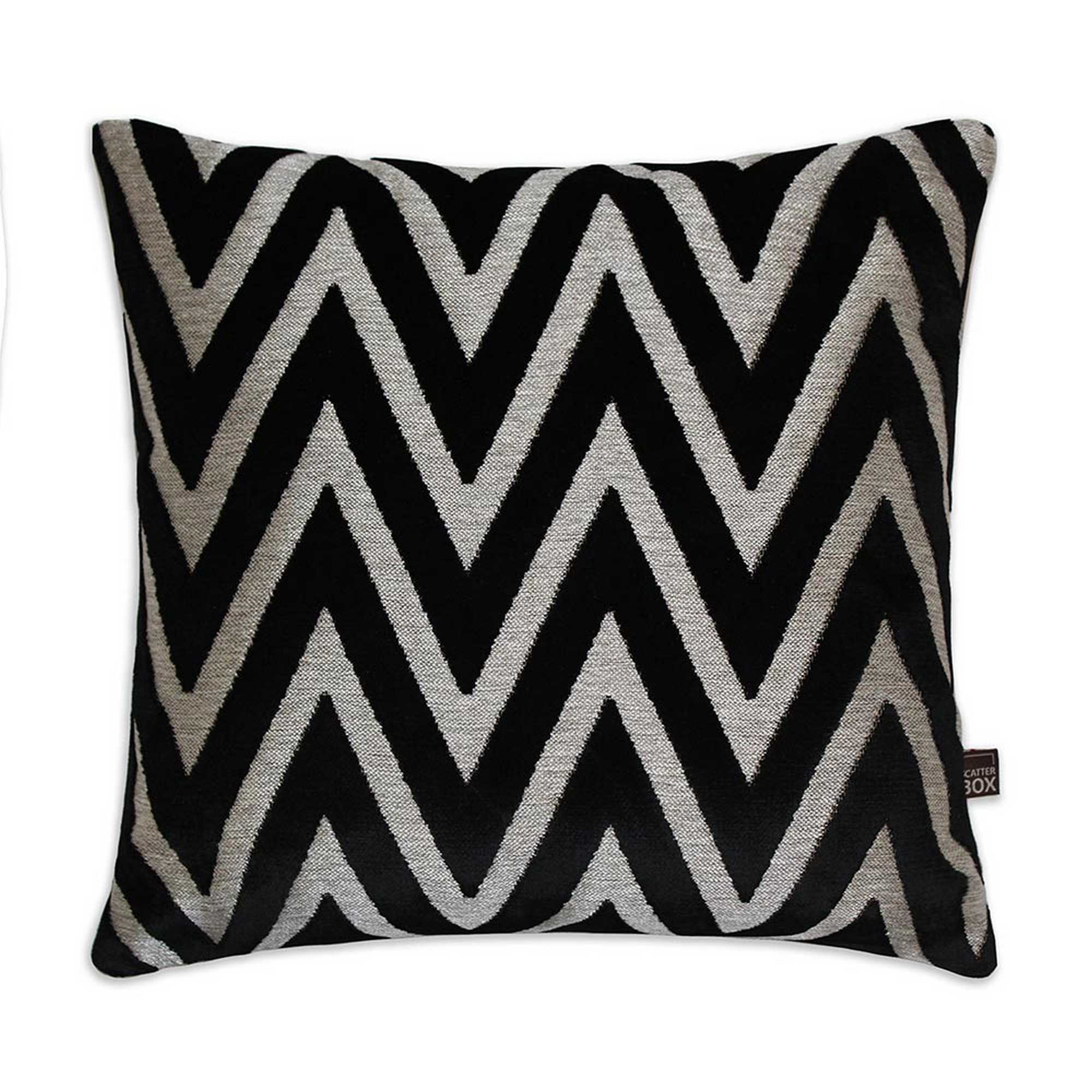 Bowie Zig Zag Geometric Cushion in Silver Grey buy online from the rug ...