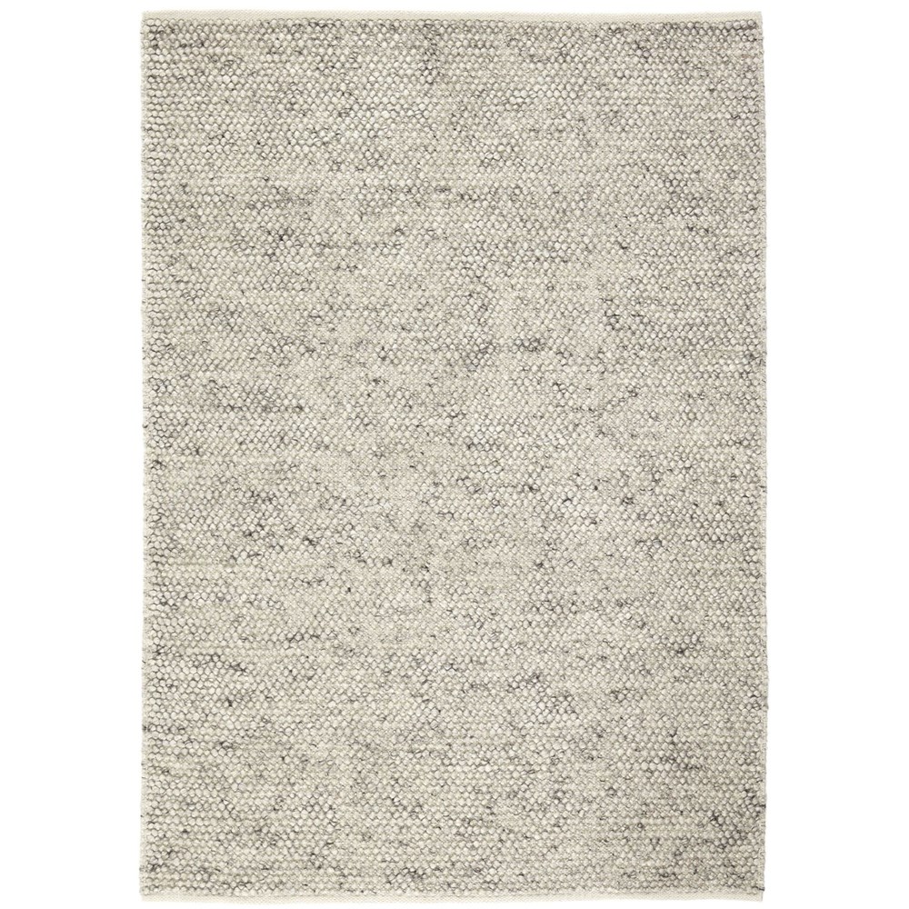 Bubbles Modern Woven Wool Rug in Antracite Grey