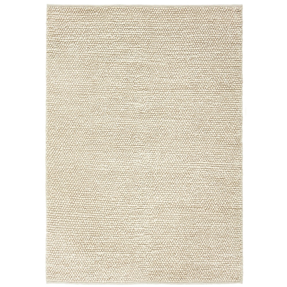 Bubbles Modern Woven Wool Rug in Beige