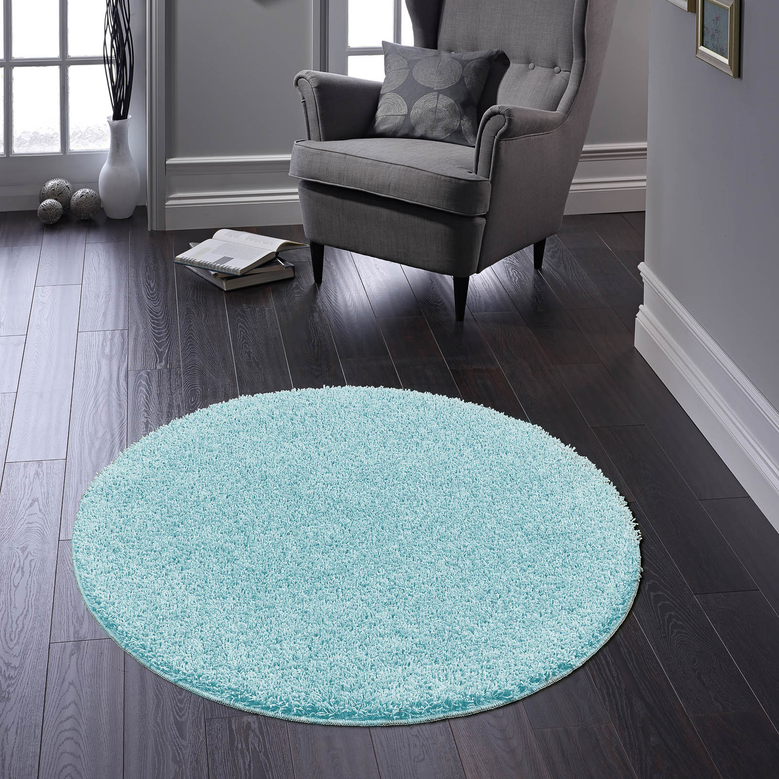 Buddy Washable Round Rugs in Teal buy online from the rug seller uk