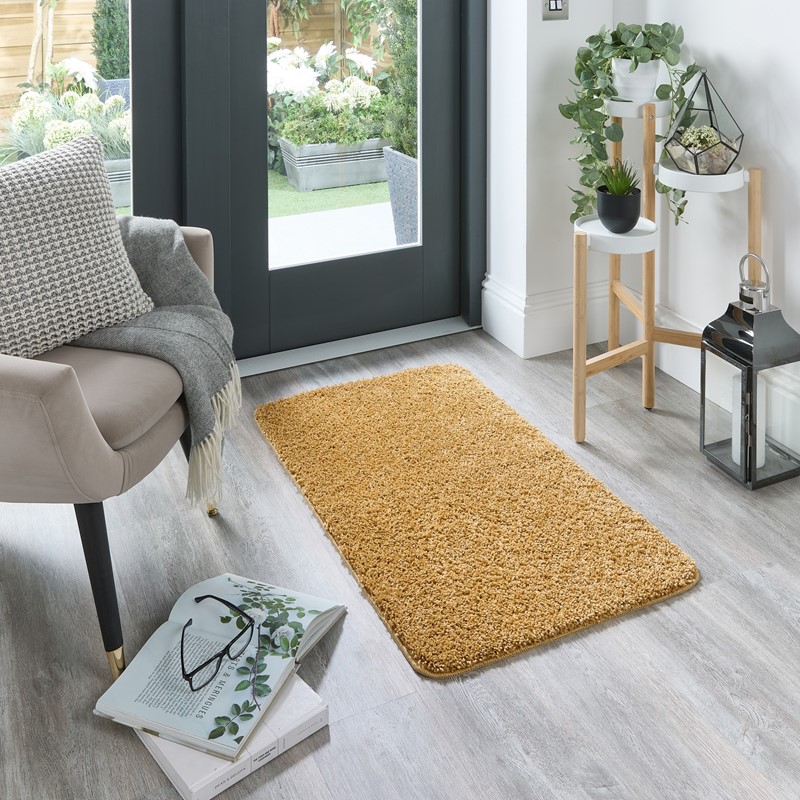 Buddy Washable Rugs in Ochre buy online from the rug seller uk