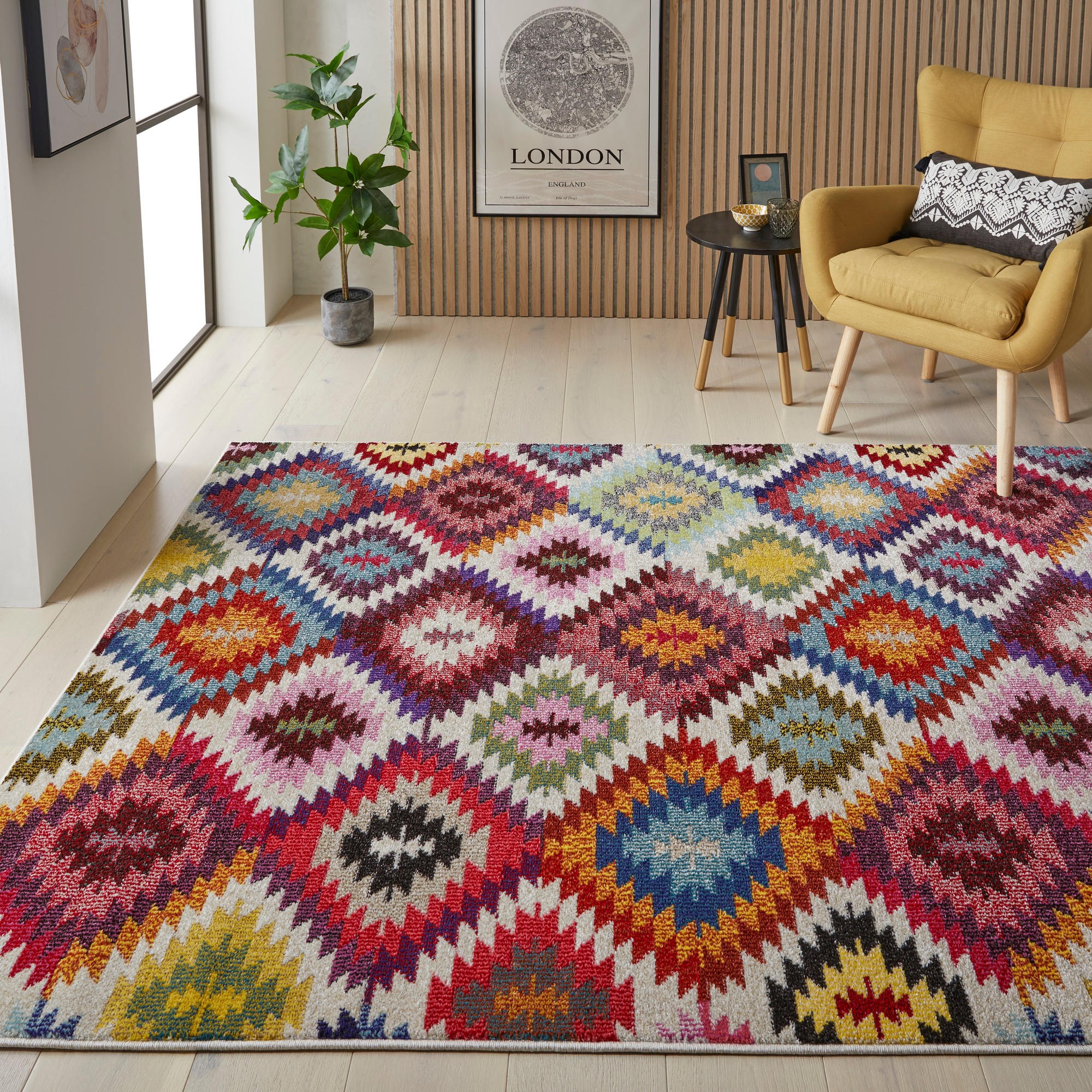 Carnaval Car106 Geometric Rug By Concept Looms In Multicolour