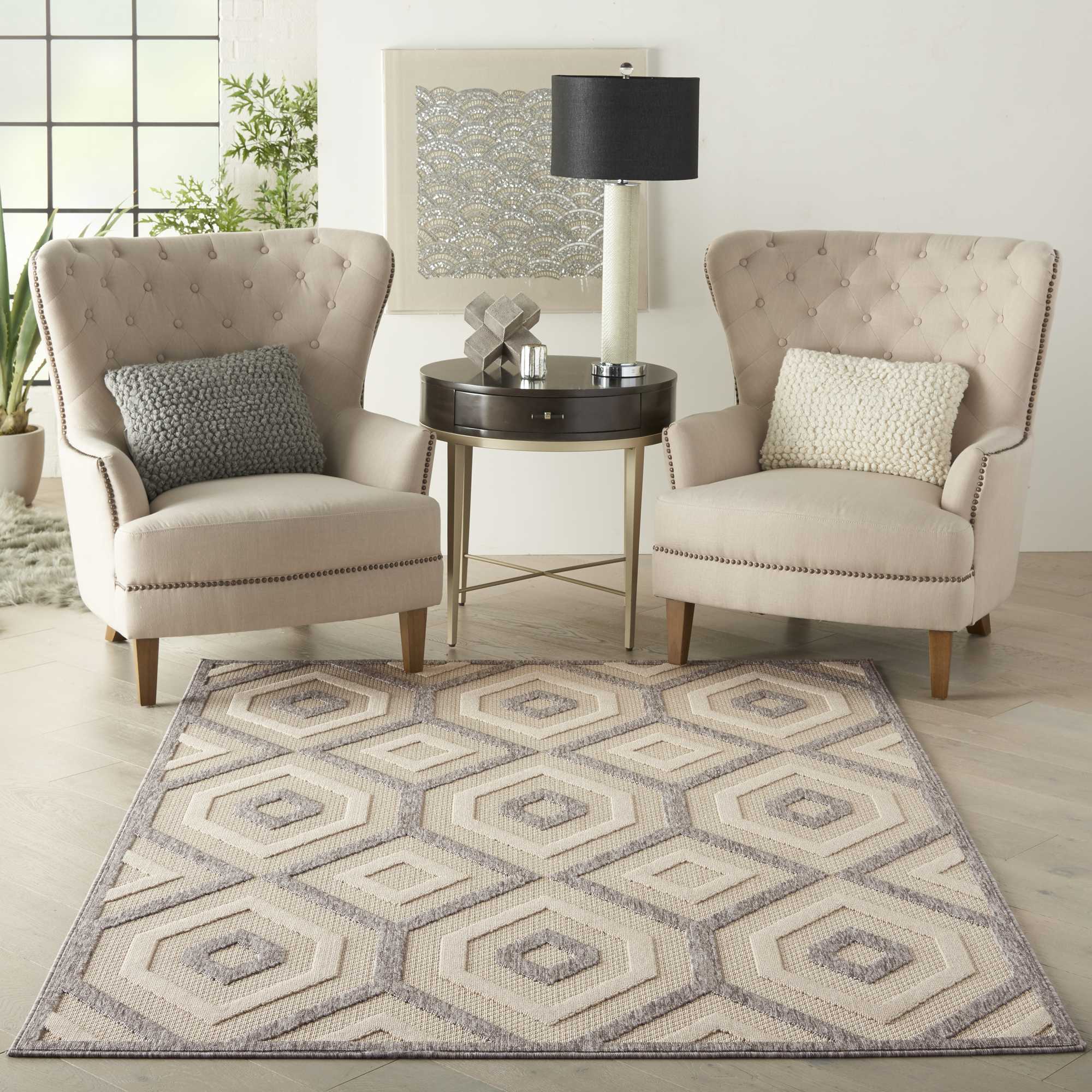 Cozumel Czm02 Indoor Outdoor Geometric Rugs In Cream