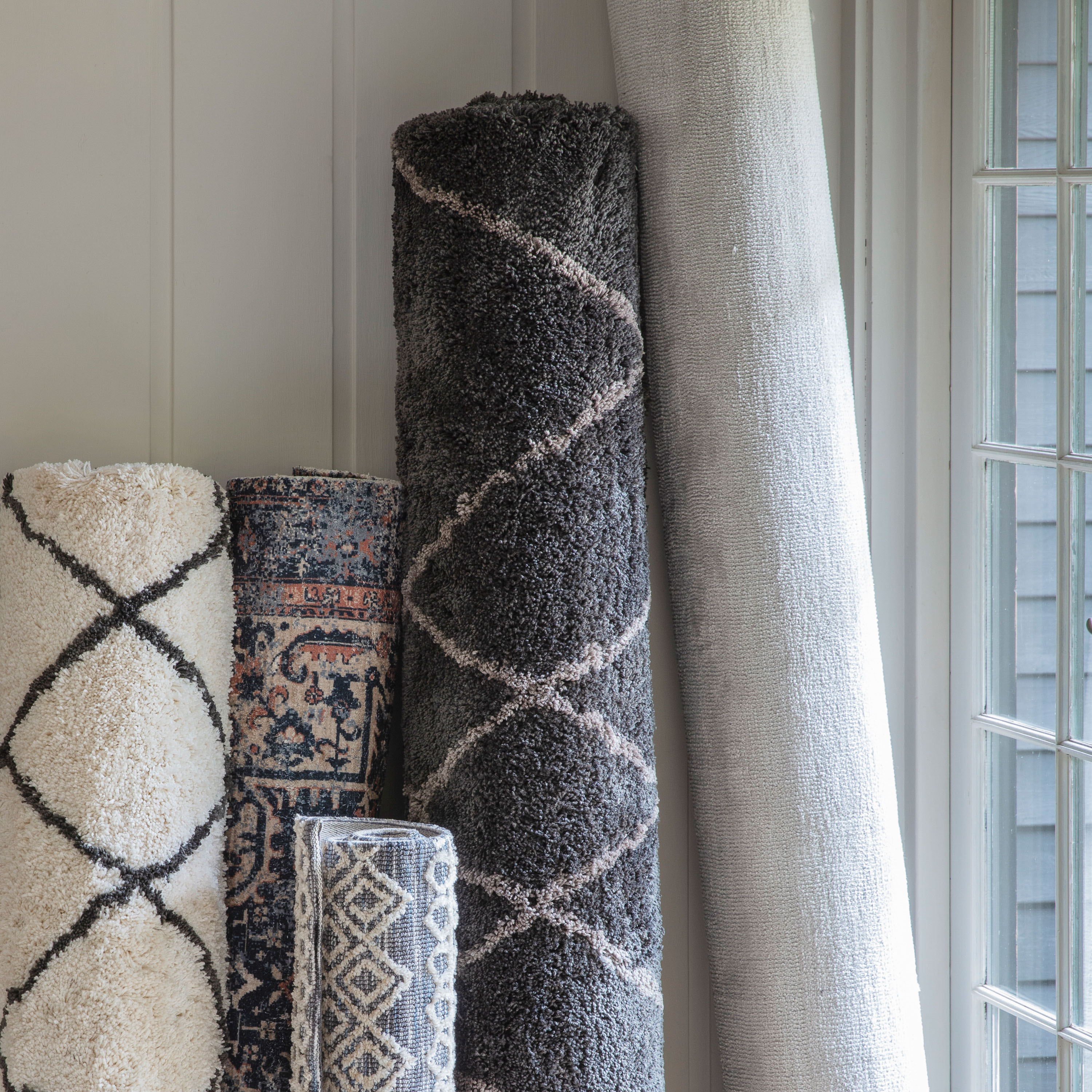 Cadon Boho Shaggy Rugs In Grey By Luxe Tapi