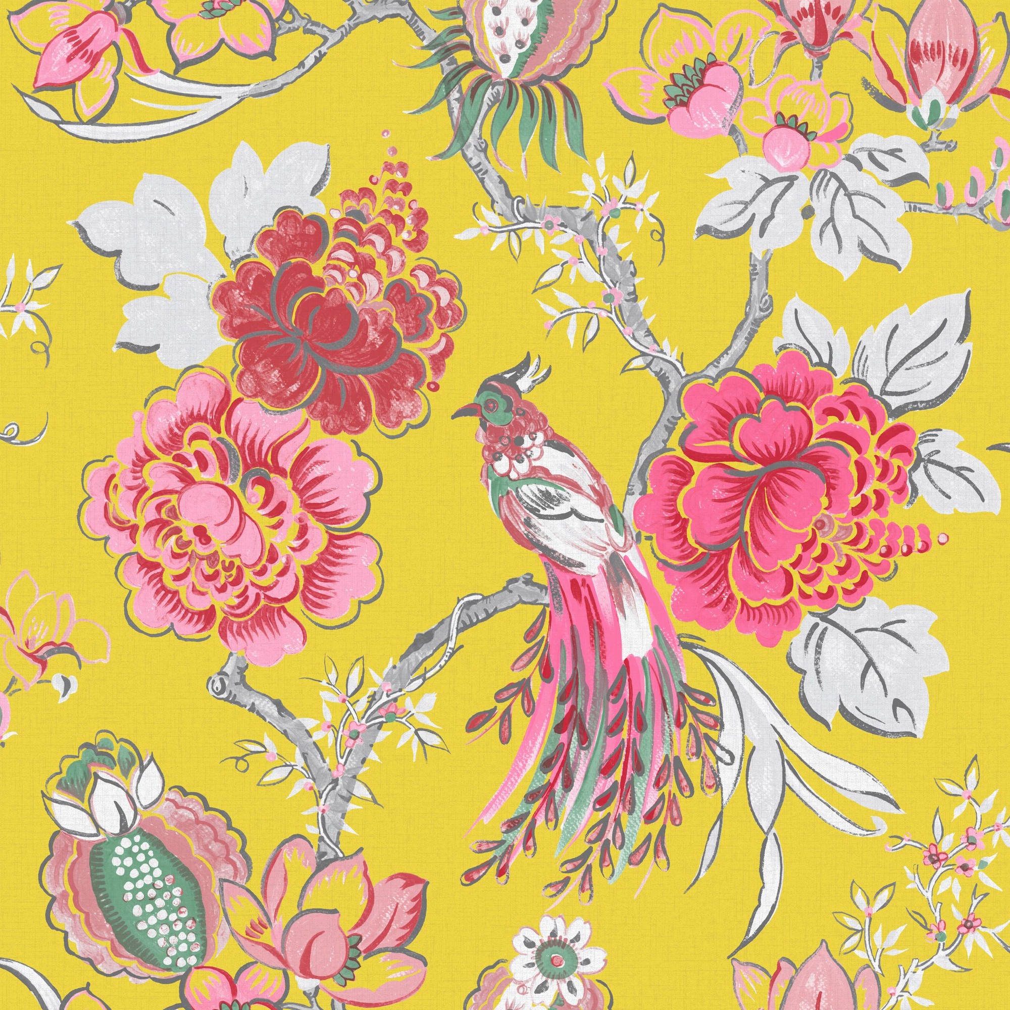 Cosmos Wallpaper in Canary – Kelly Ventura Design