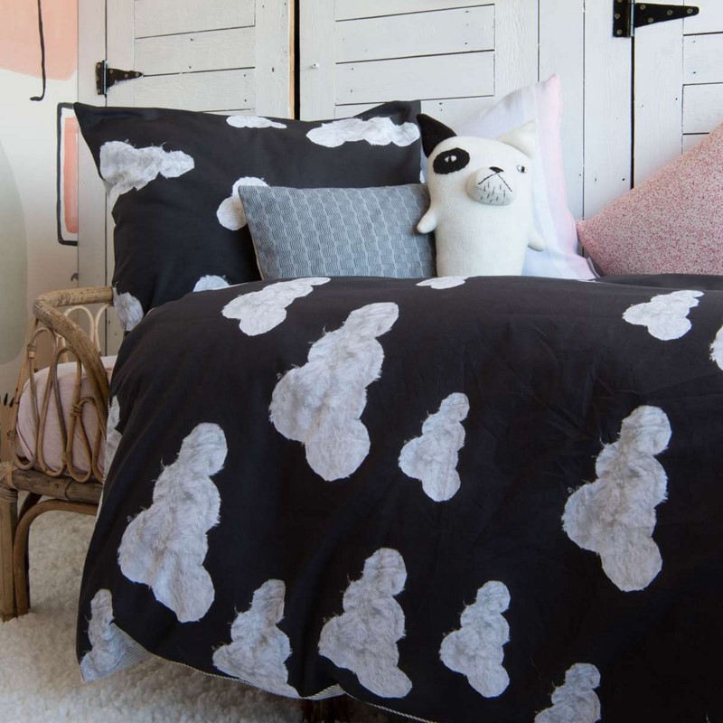 Snurk Cloud 9 Fluffy Cotton Bedding in Black buy online from the rug seller uk