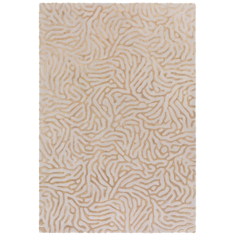 Coral Abstract Rugs by Katherine Carnaby in Gold