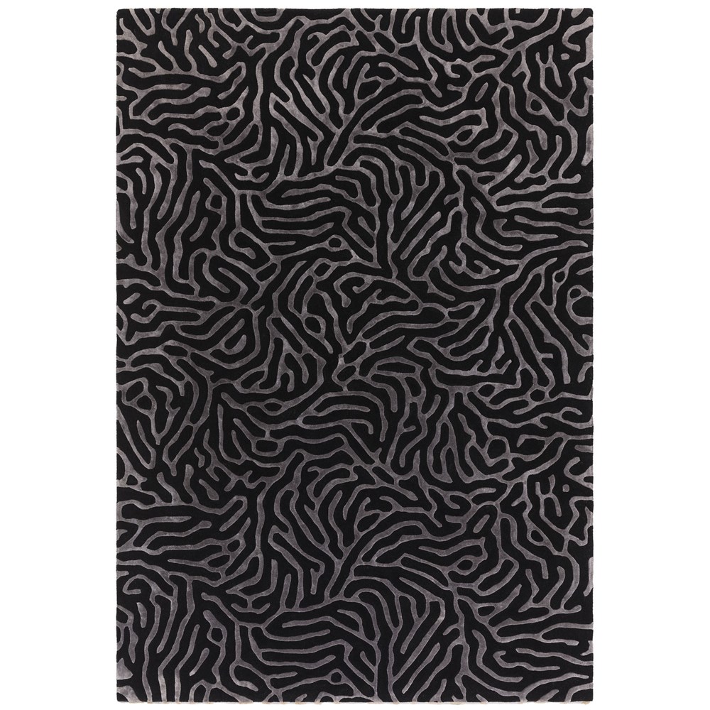 Coral Abstract Rugs by Katherine Carnaby in Gunmetal Black