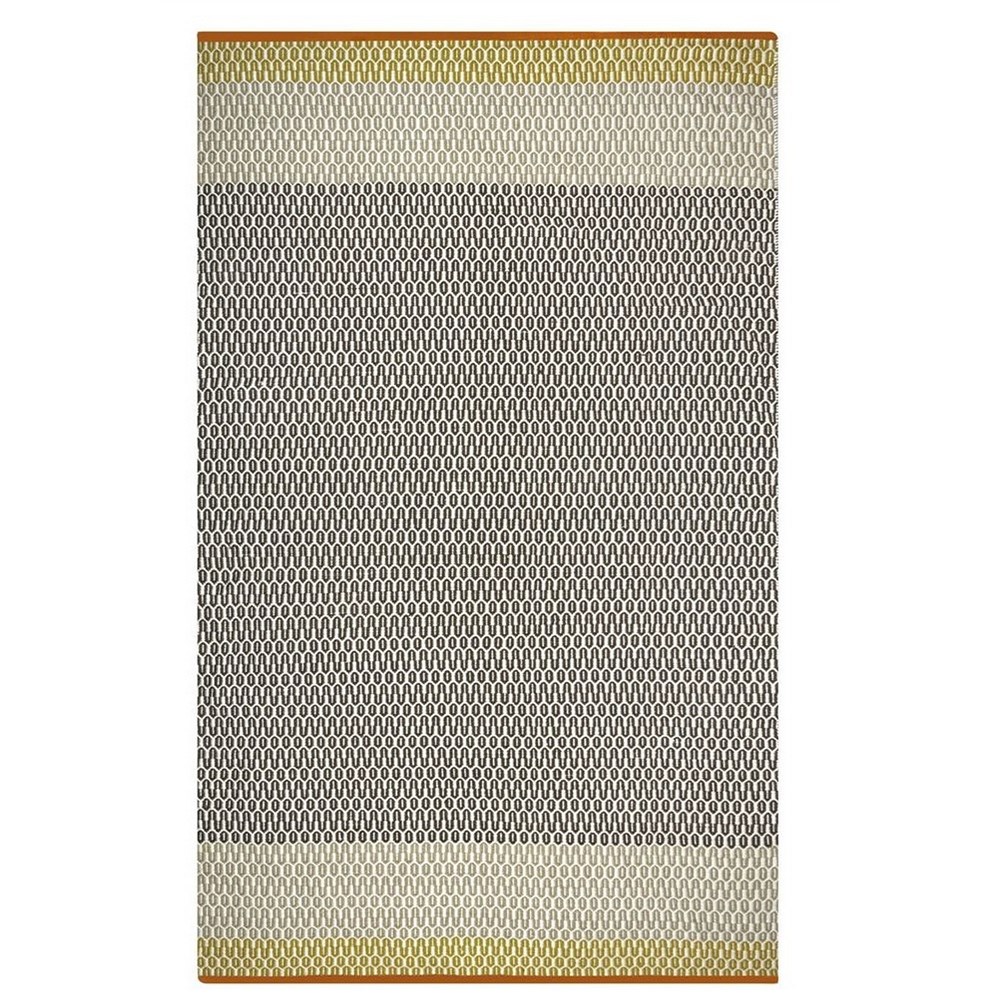 Indoor Outdoor Geometric Flatweave Cortez Rugs In Saffron Yellow