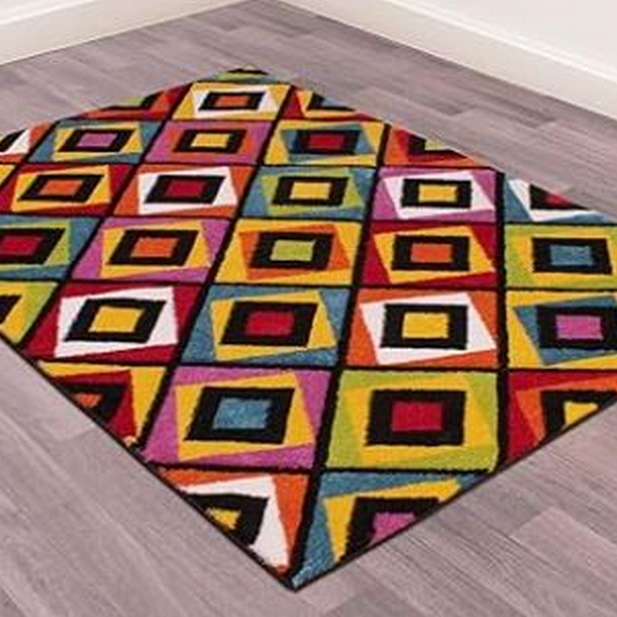 Spectra Crystal Carved Geometric Modern Rugs In Multi