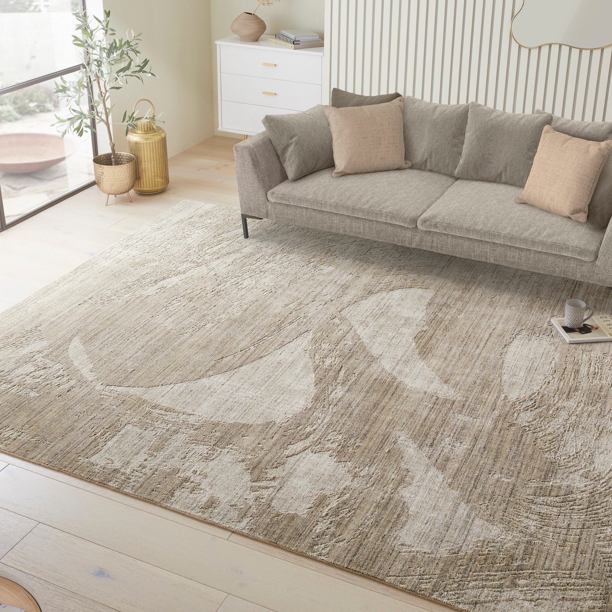 Dune Du155 Wave Wool Rugs By Concept Looms In Beige