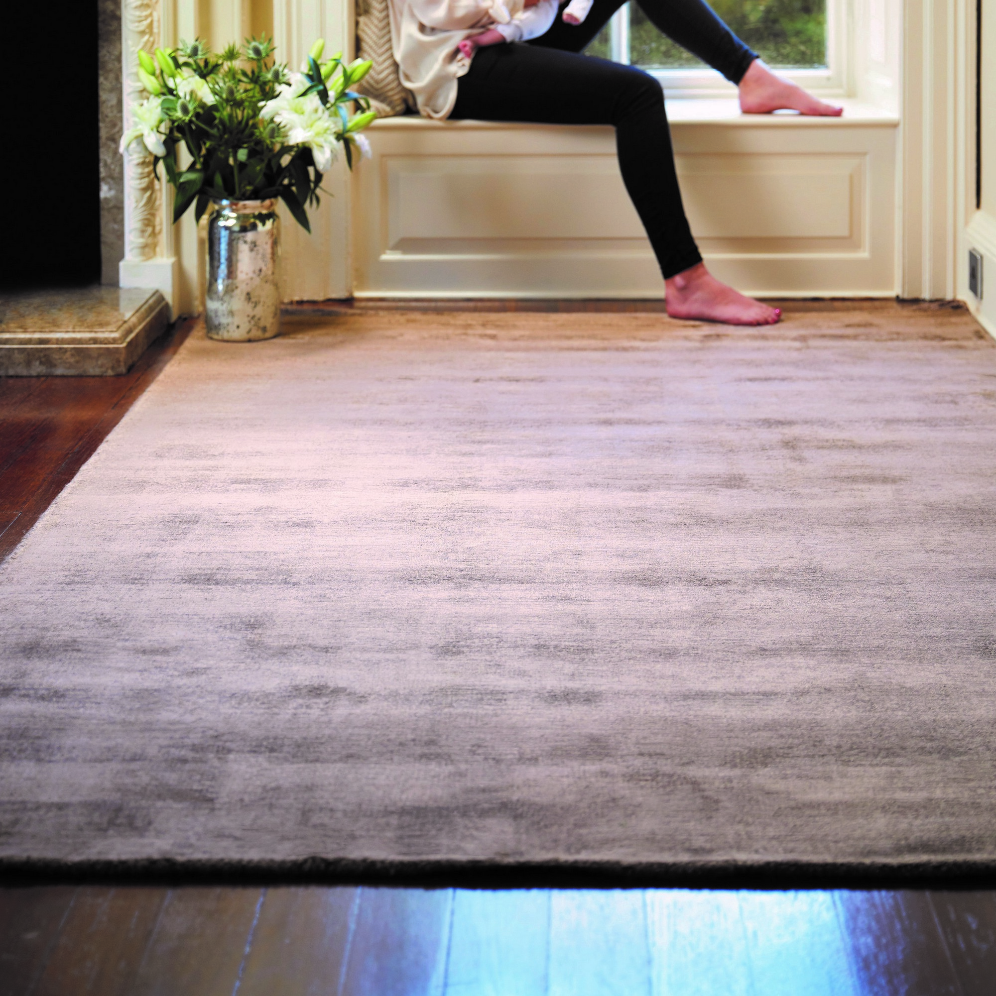 Delano Plain Rugs In Mink