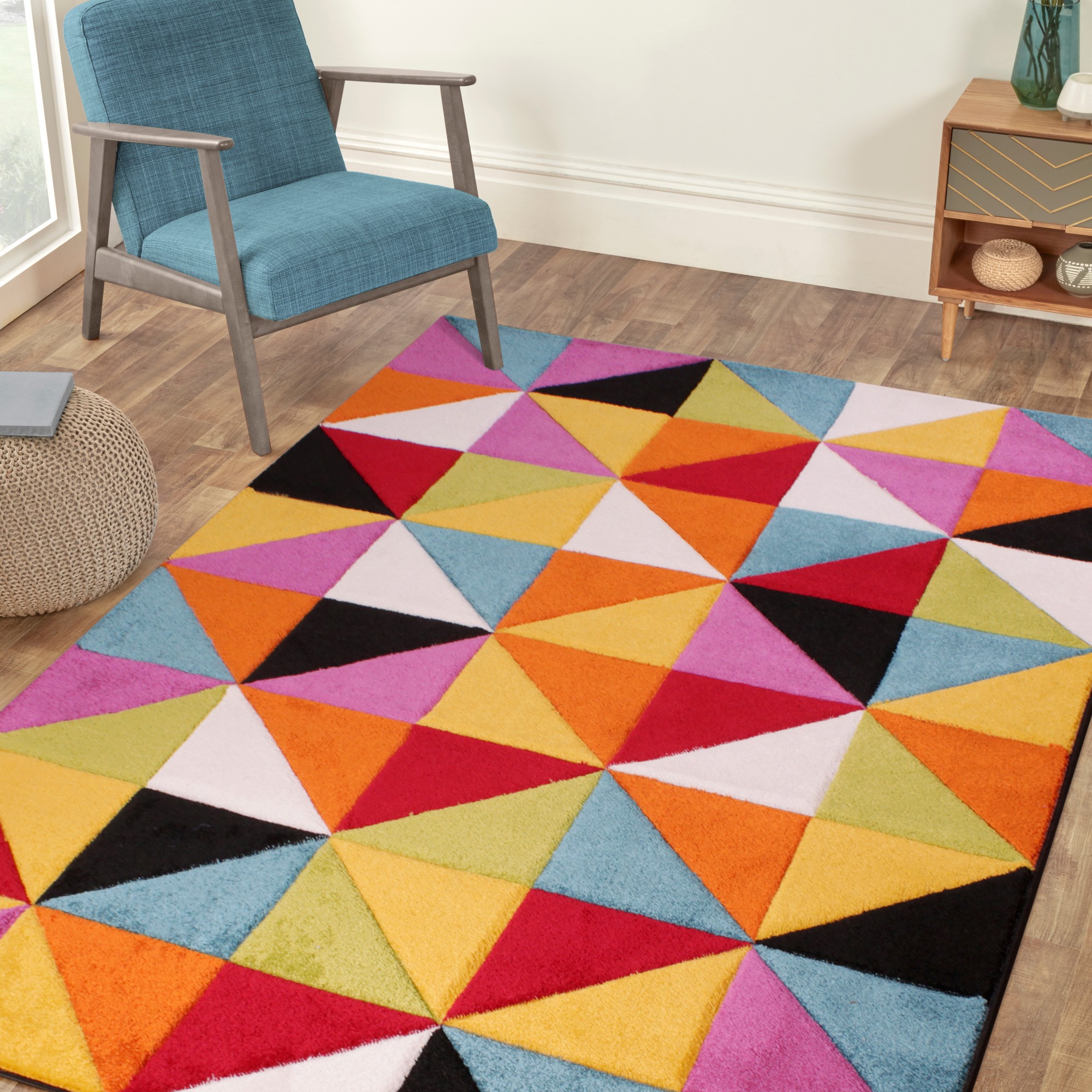 Spectra Destin Carved Geometric Modern Rugs In Multi