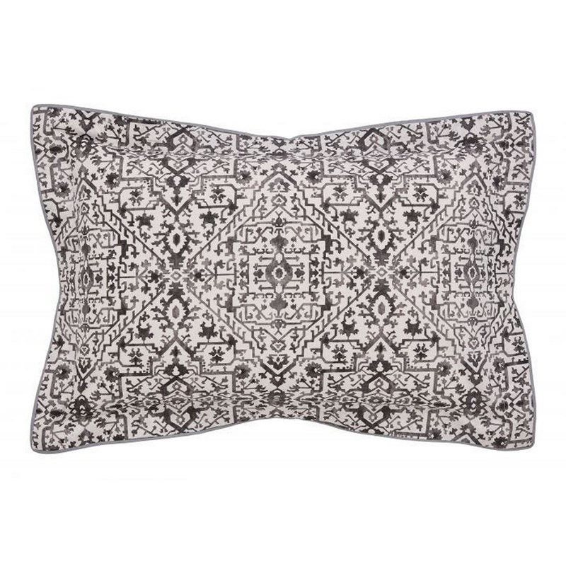 Dhaka Tribal Geometric Cotton Bedding in Charcoal Grey buy online from ...