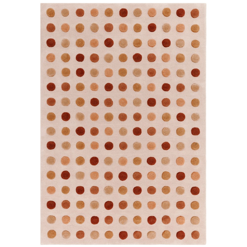 Dotty Spots Modern Wool Carved Rugs in Earth Brown