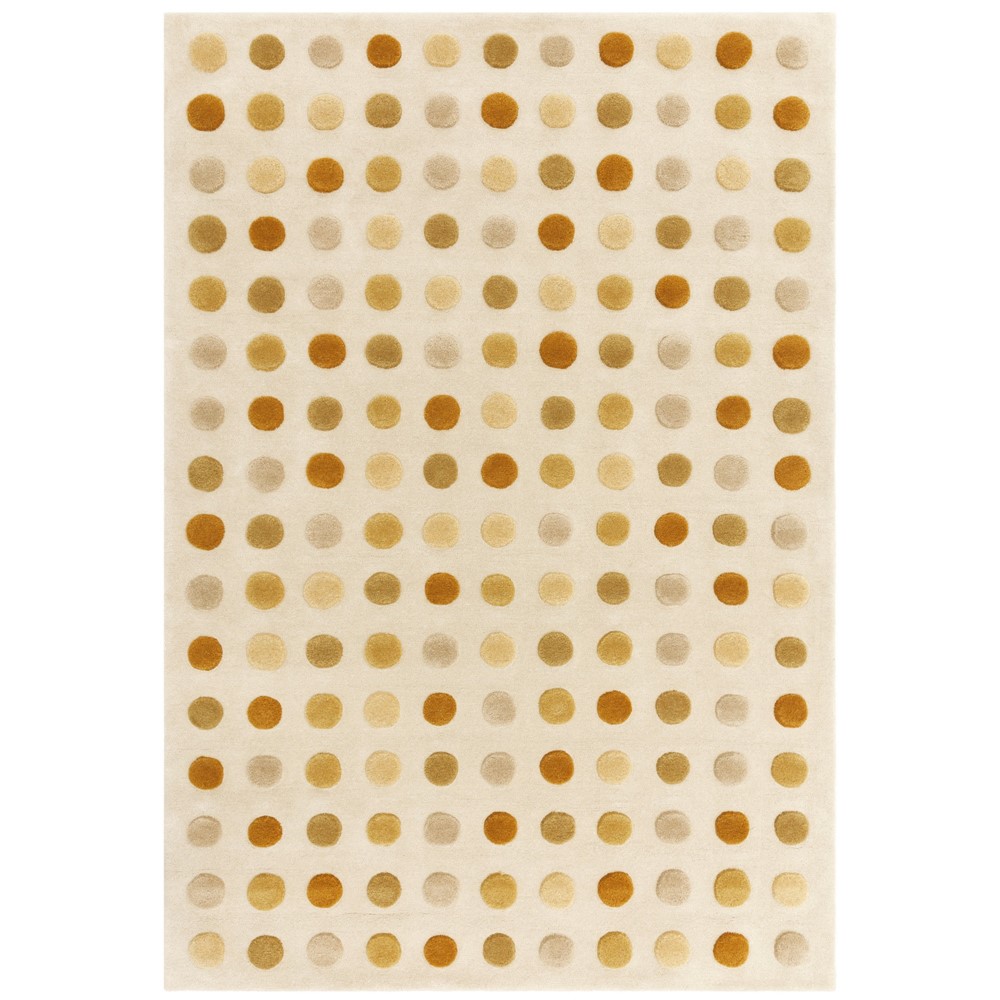 Dotty Spots Modern Wool Carved Rugs in Gold Yellow