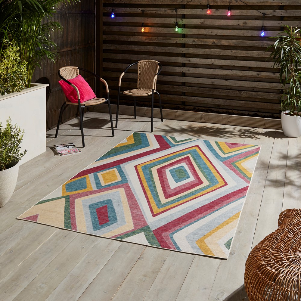 Spectrum E9335 Indoor Outdoor Geometric Rugs in Multi